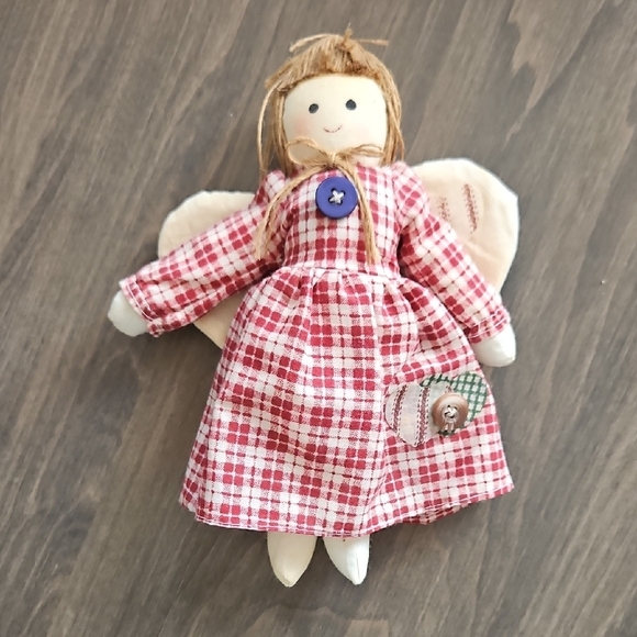 Vintage Handcrafted Plaid Angel Doll - Picture 1 of 11